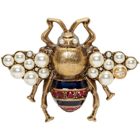 gucci bee brooch with crystals and pearls|gucci sunglasses with bees.